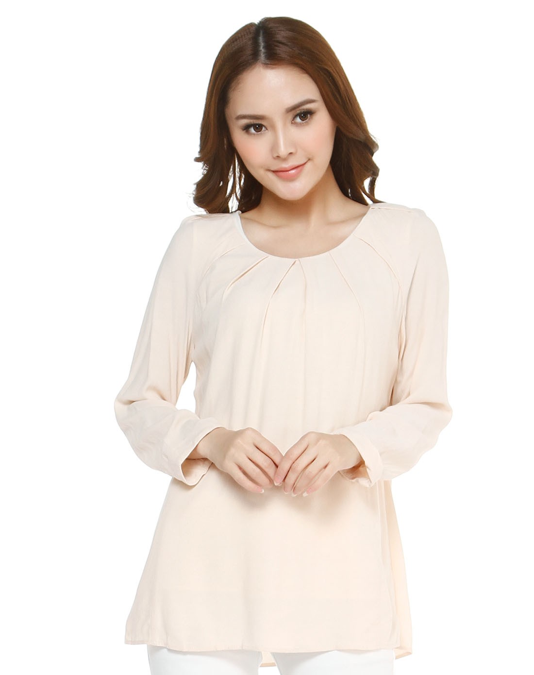 浅米色轻薄舒适简洁斯文上衣