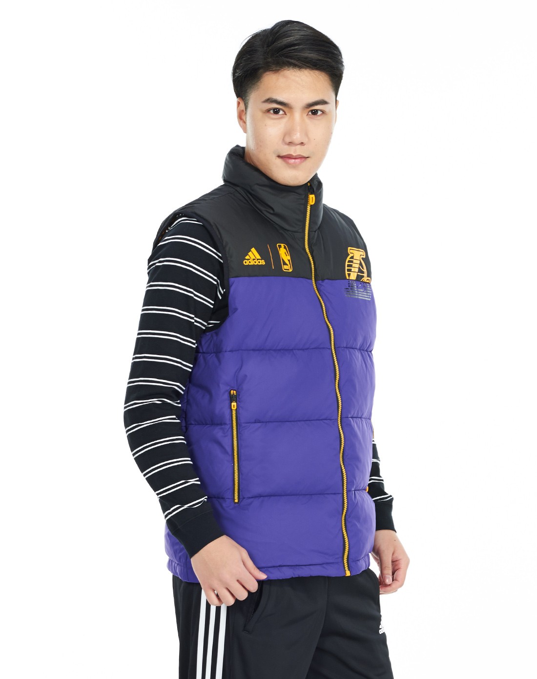 阿迪达斯adidas男士专场-男款紫色篮球系列羽绒背心 防寒保暖