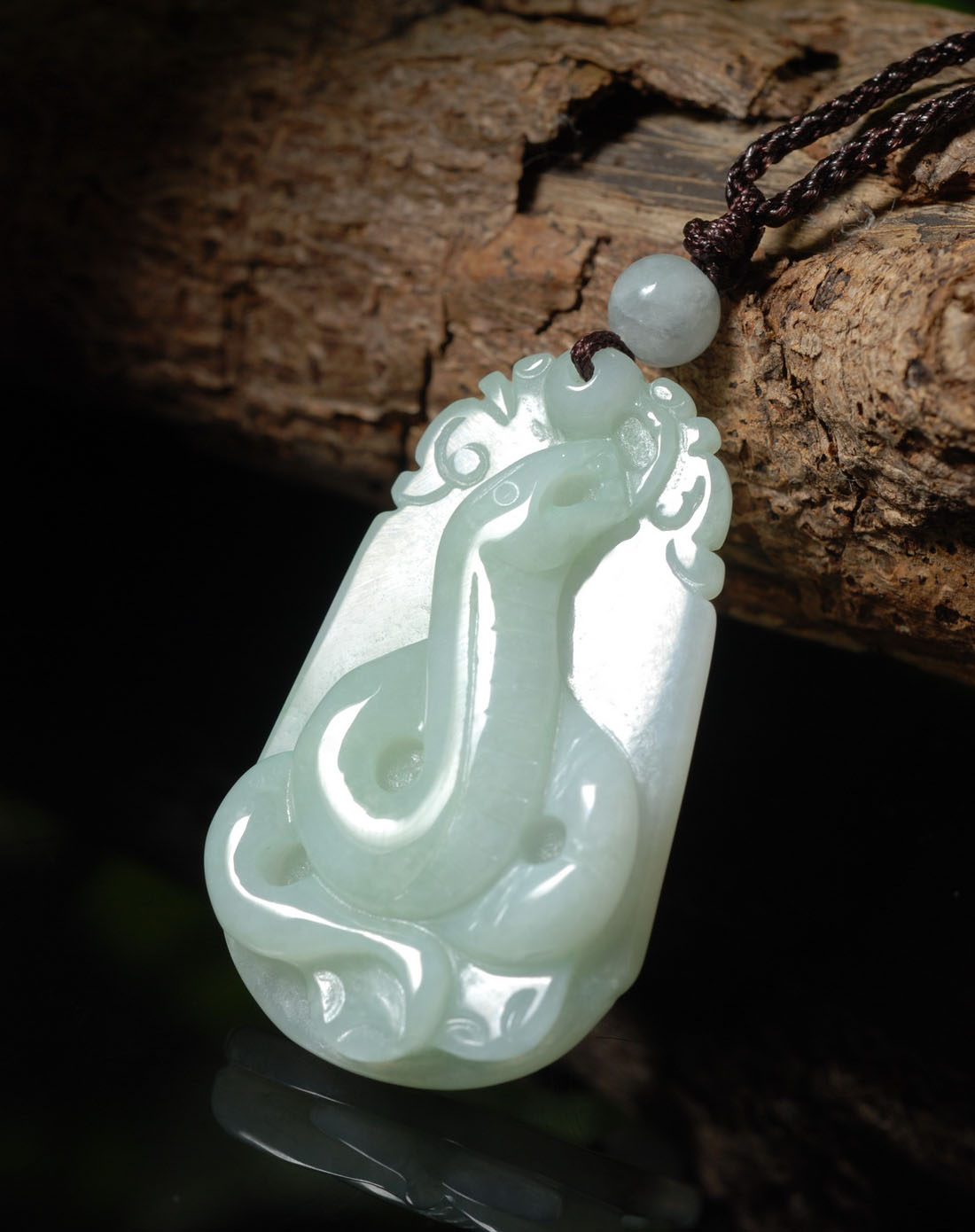 tamina天然a货翡翠豆种生肖蛇吊坠(附证书)cxpfc12966_唯品会