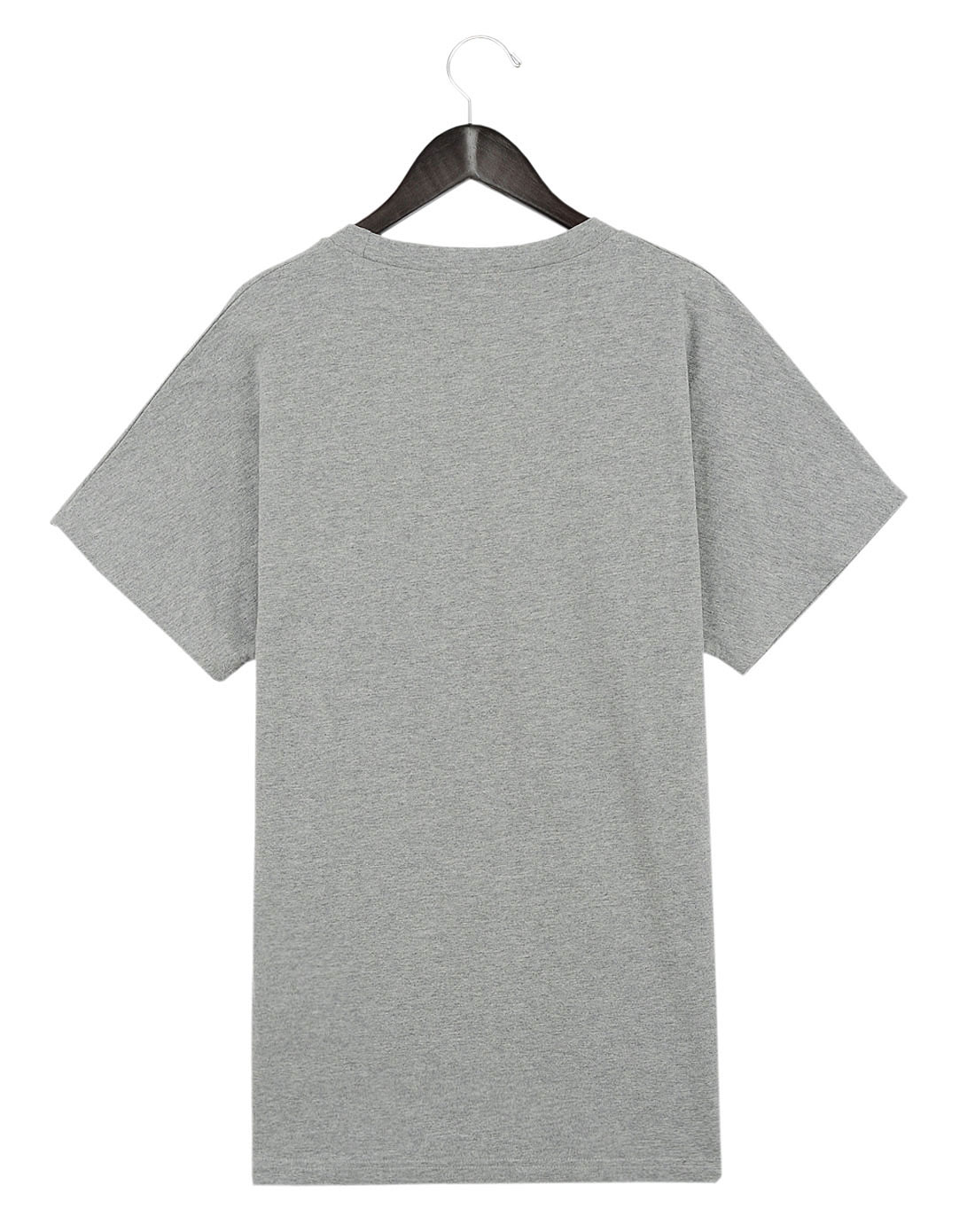 女灰色圆领短袖图案宽松t恤