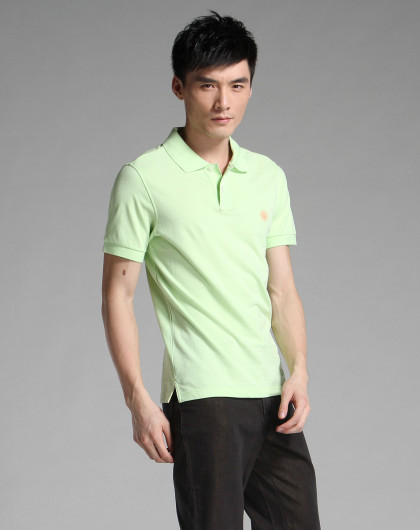 男款青绿色短袖polo衫
