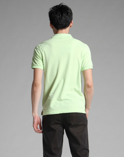 男款青绿色短袖polo衫