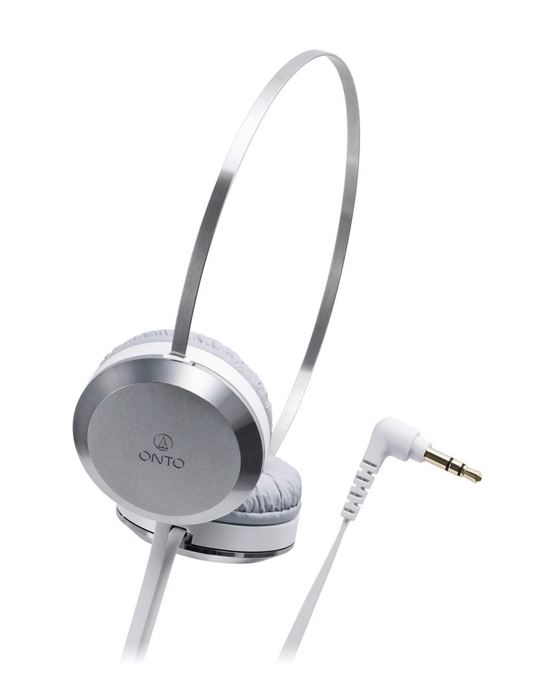 > 铁三角头戴式耳机面条扁线 白色