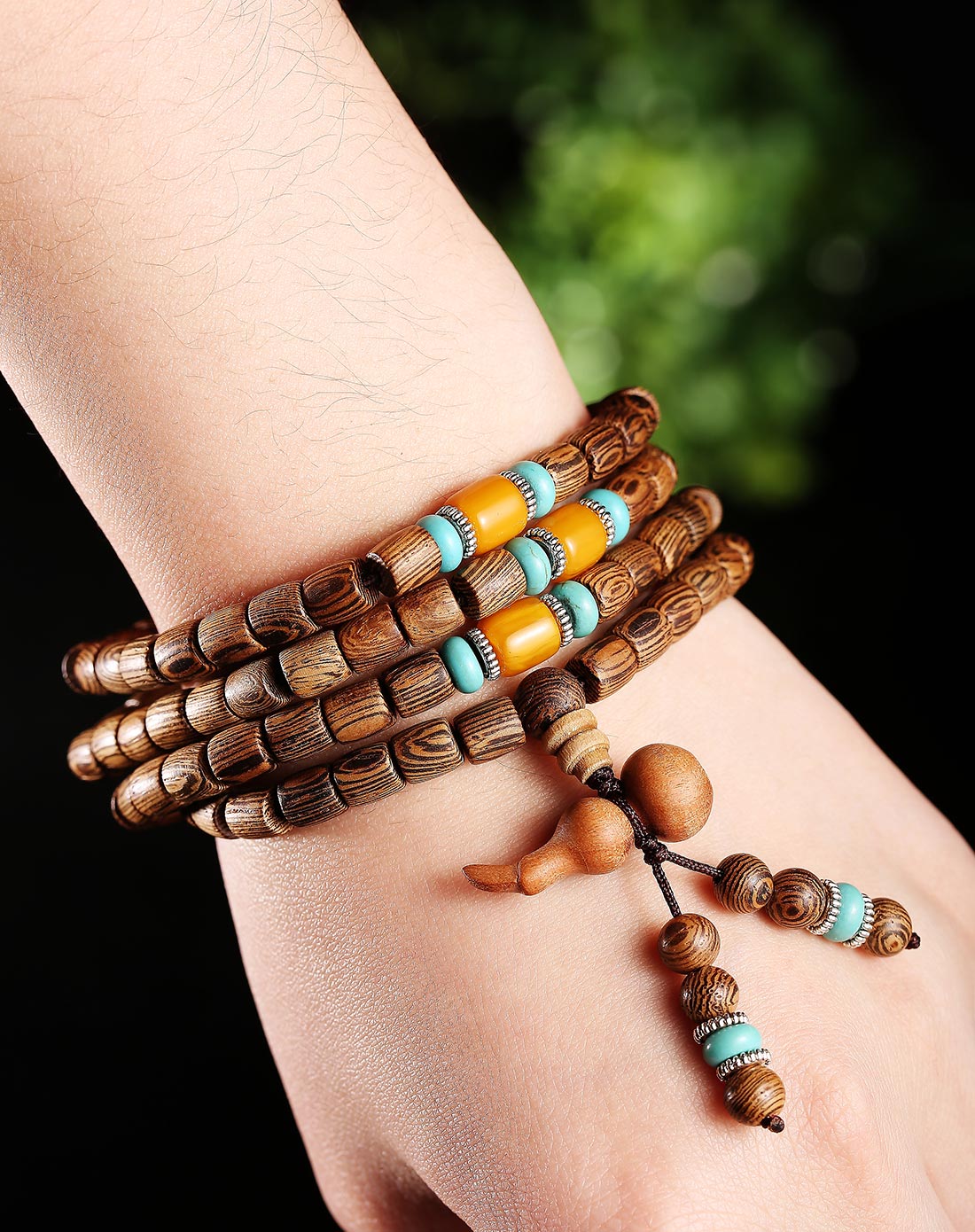 108颗 鸡翅木桶珠手链6mm