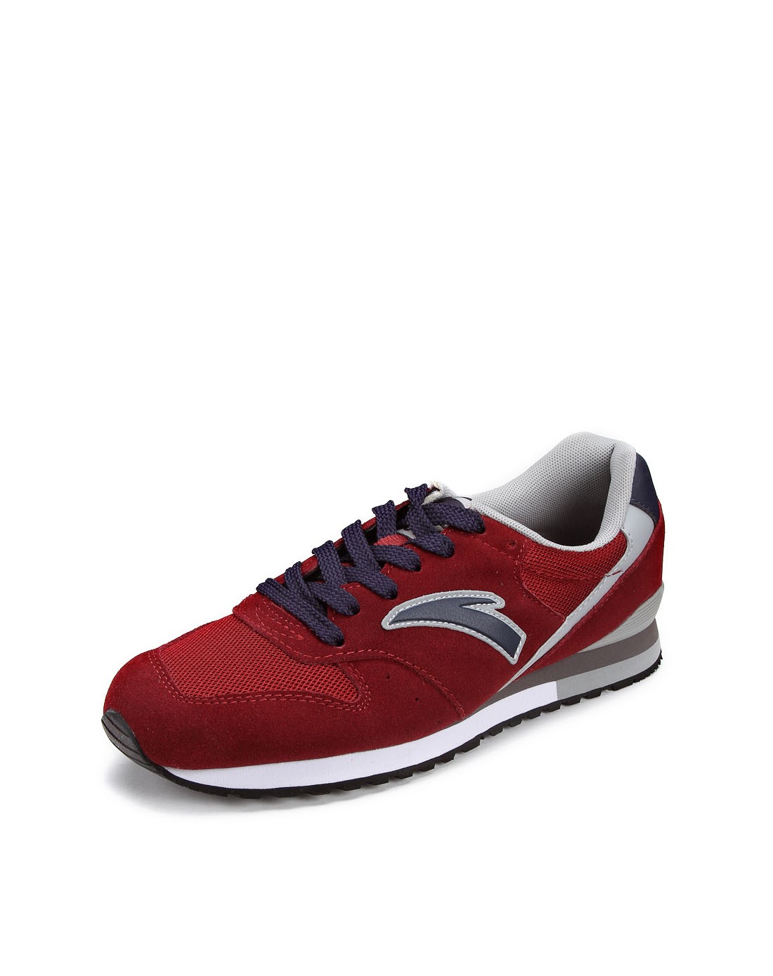 安踏anta活力男士运动专场-男款酒红/灰色休闲鞋 经典时尚