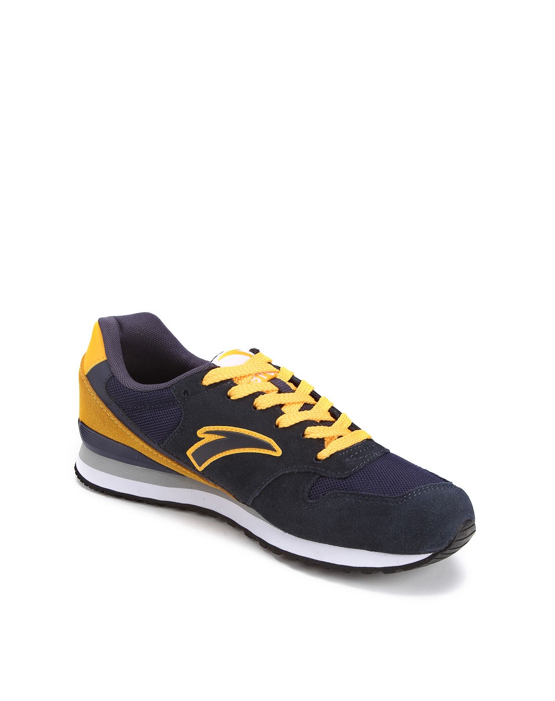 安踏anta活力男士运动专场-男款深藏青/橘黄色休闲鞋 经典时尚