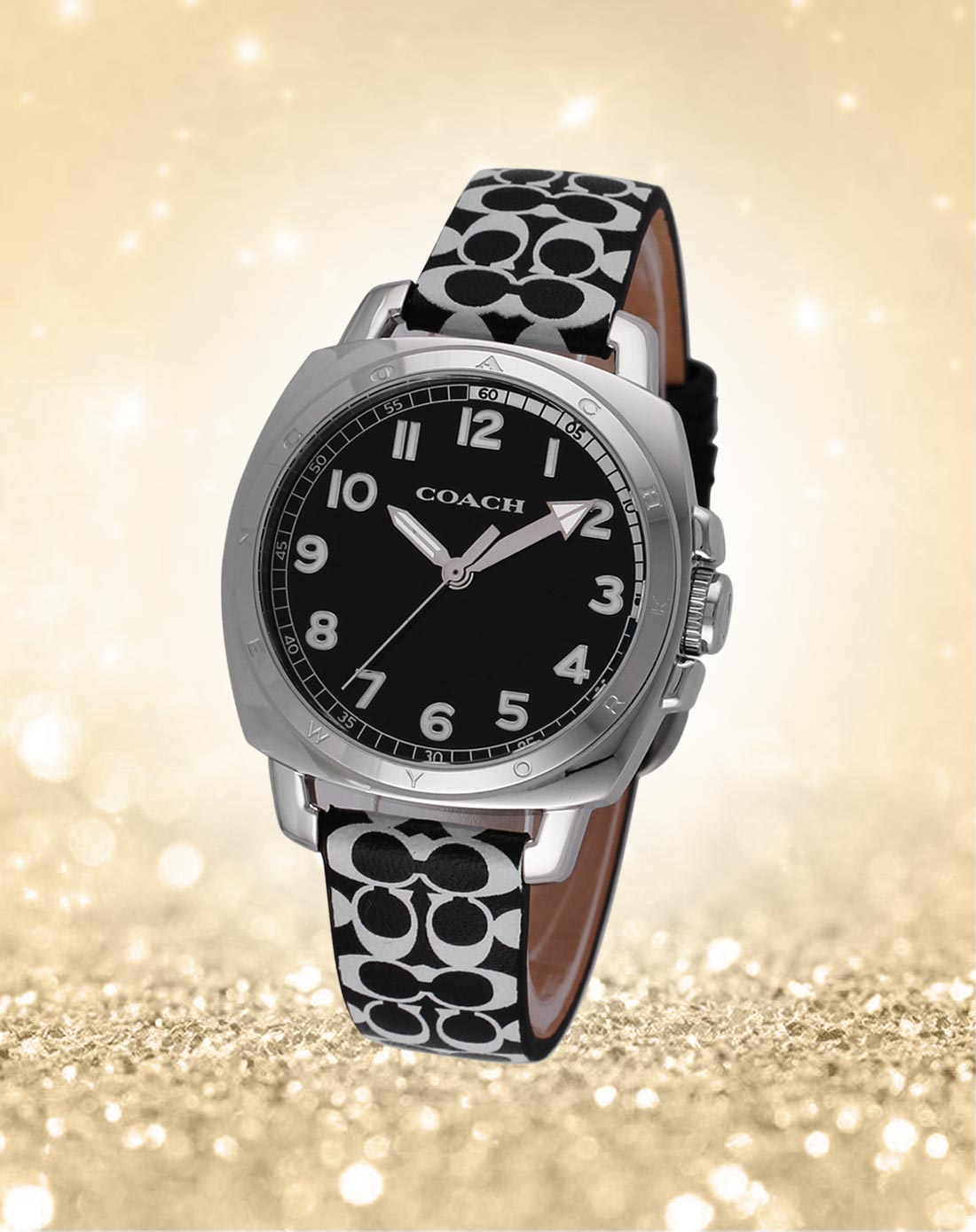 蔻驰coach手表移动专场-个性花纹表带女款石英表