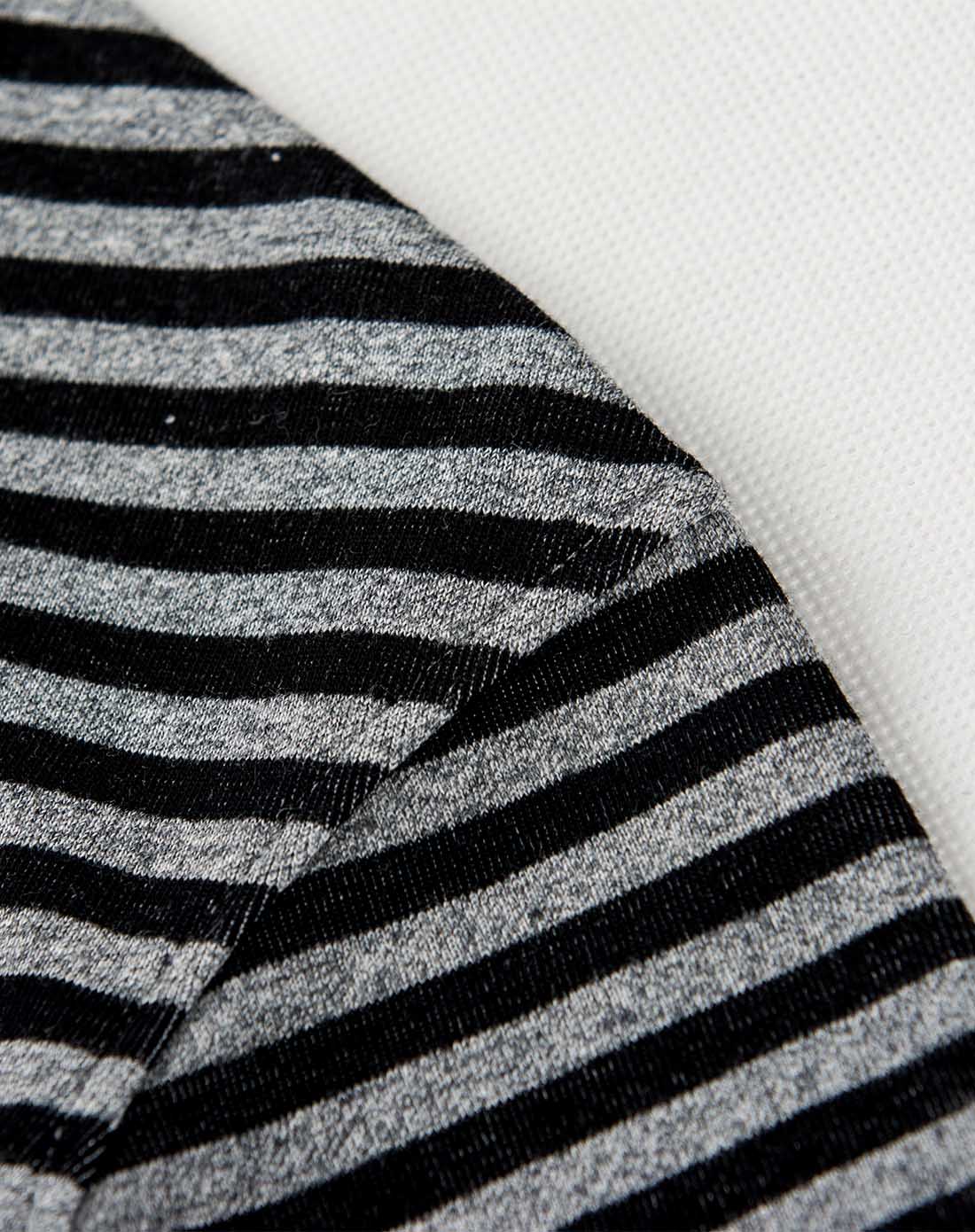 中性黑灰条纹双面布三件套