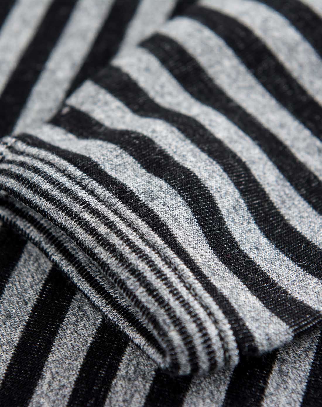 中性黑灰条纹双面布两件套