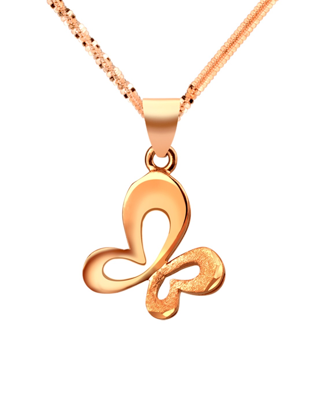 彩18k金吊坠玫瑰金蝴蝶(0.8克)