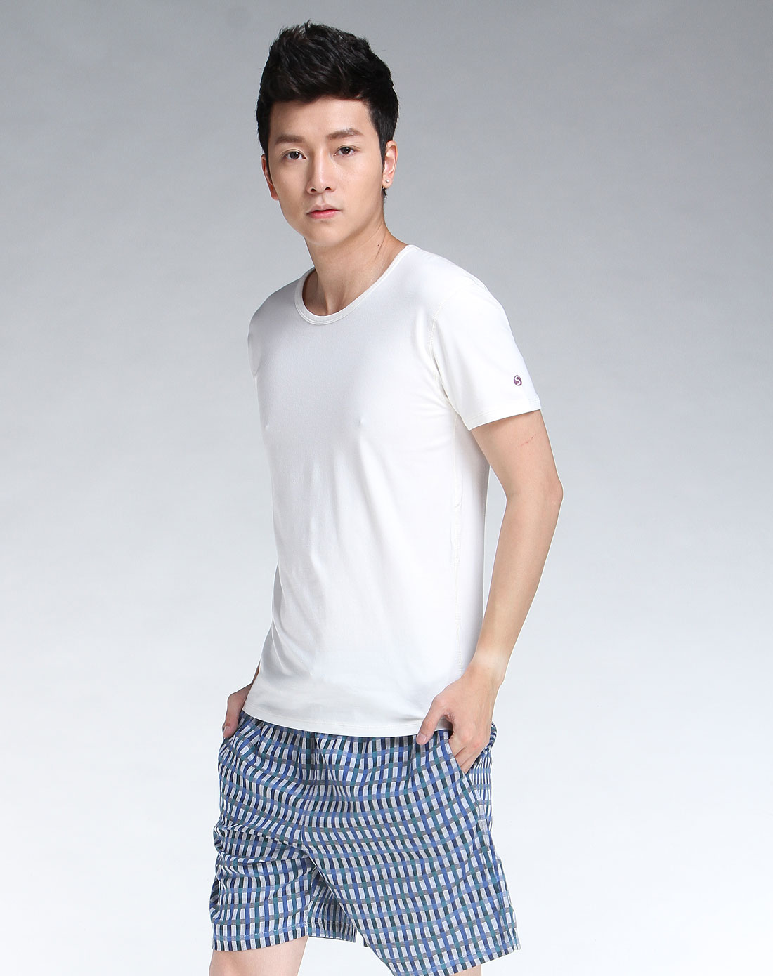 色度seetrue男士内衣专场-白色圆领短袖t恤