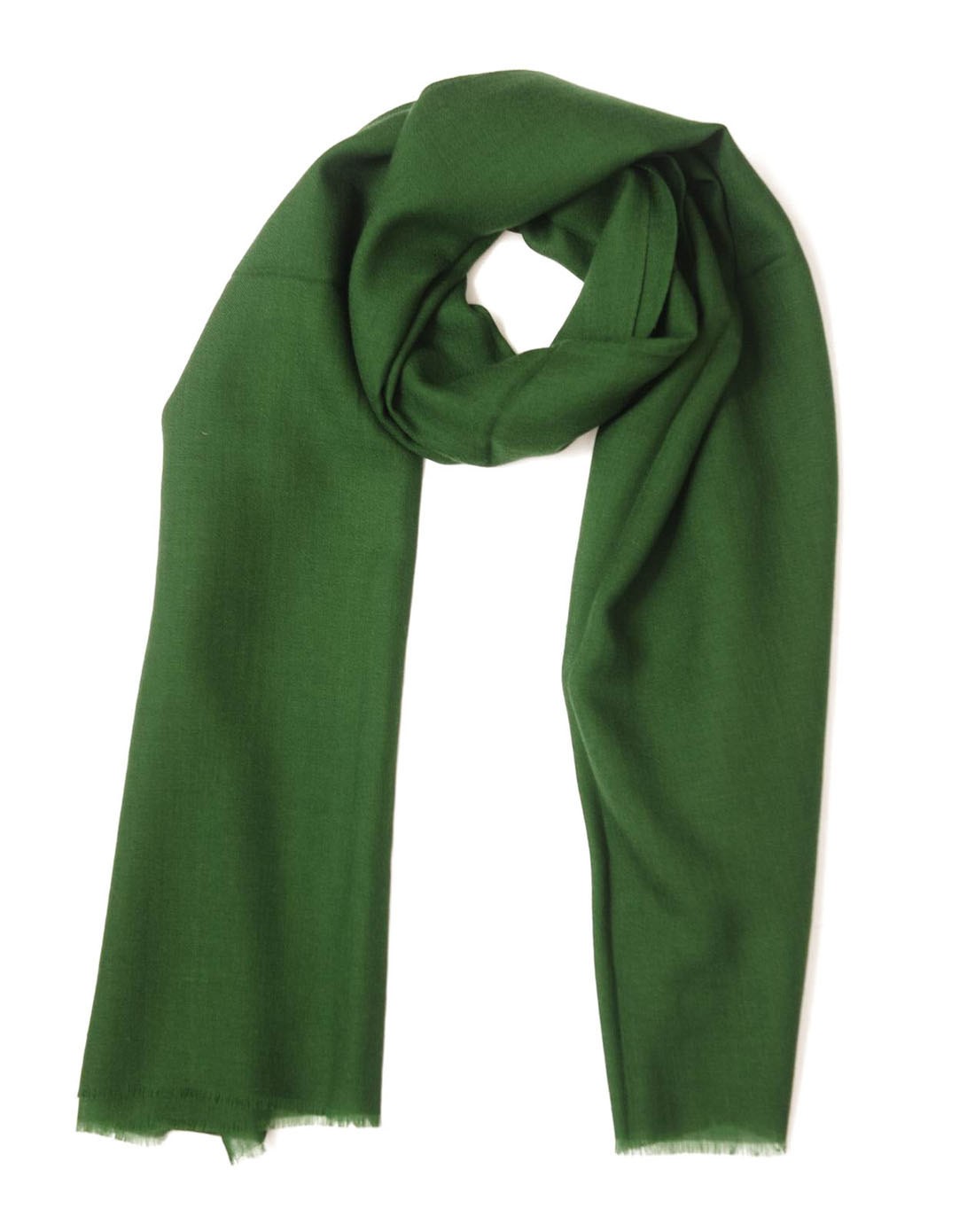 女款羊毛绿色素色时尚围巾