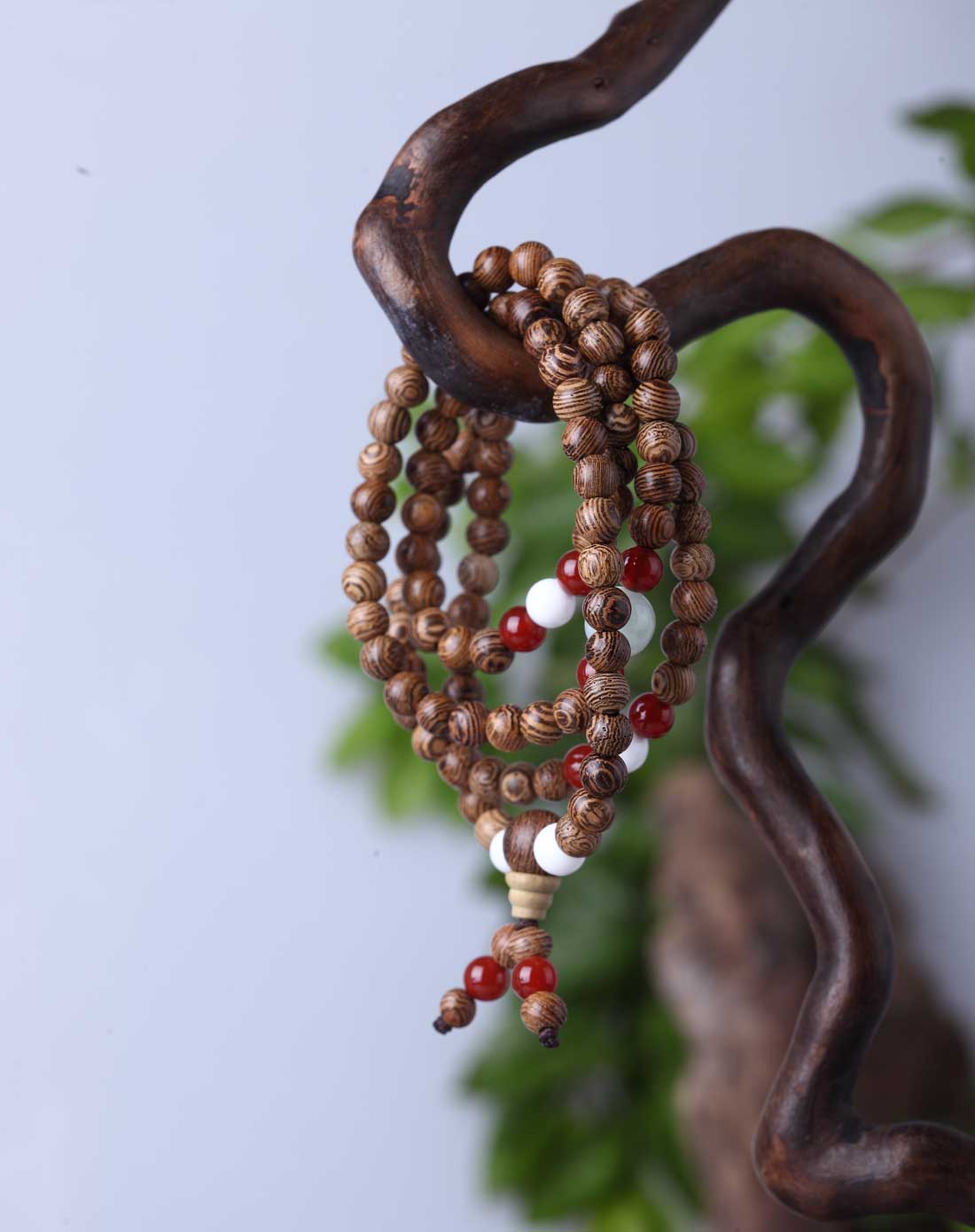 佛家七宝 108粒鸡翅木佛珠手串