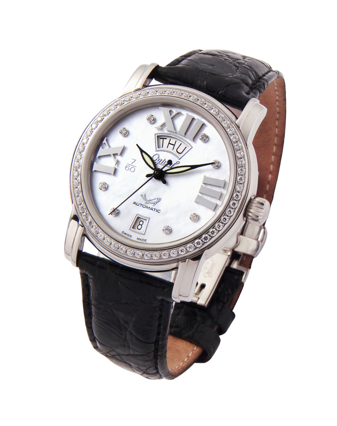 瑞士爱其华ogival手表专场-心尚迷情真钻机械女表