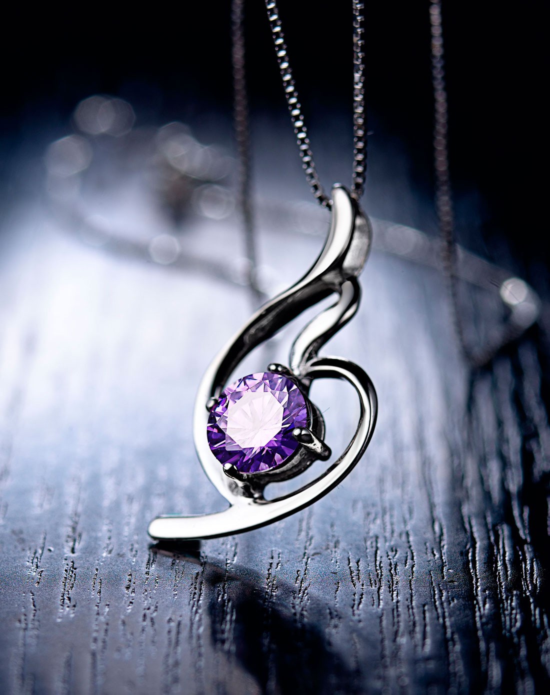 宝易购baoyigo饰品专场-925纯银项链唯爱紫色