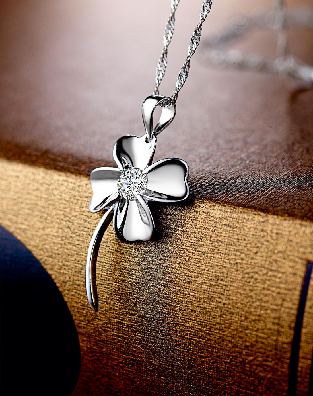 925纯银女款四叶草项链(多色可选)