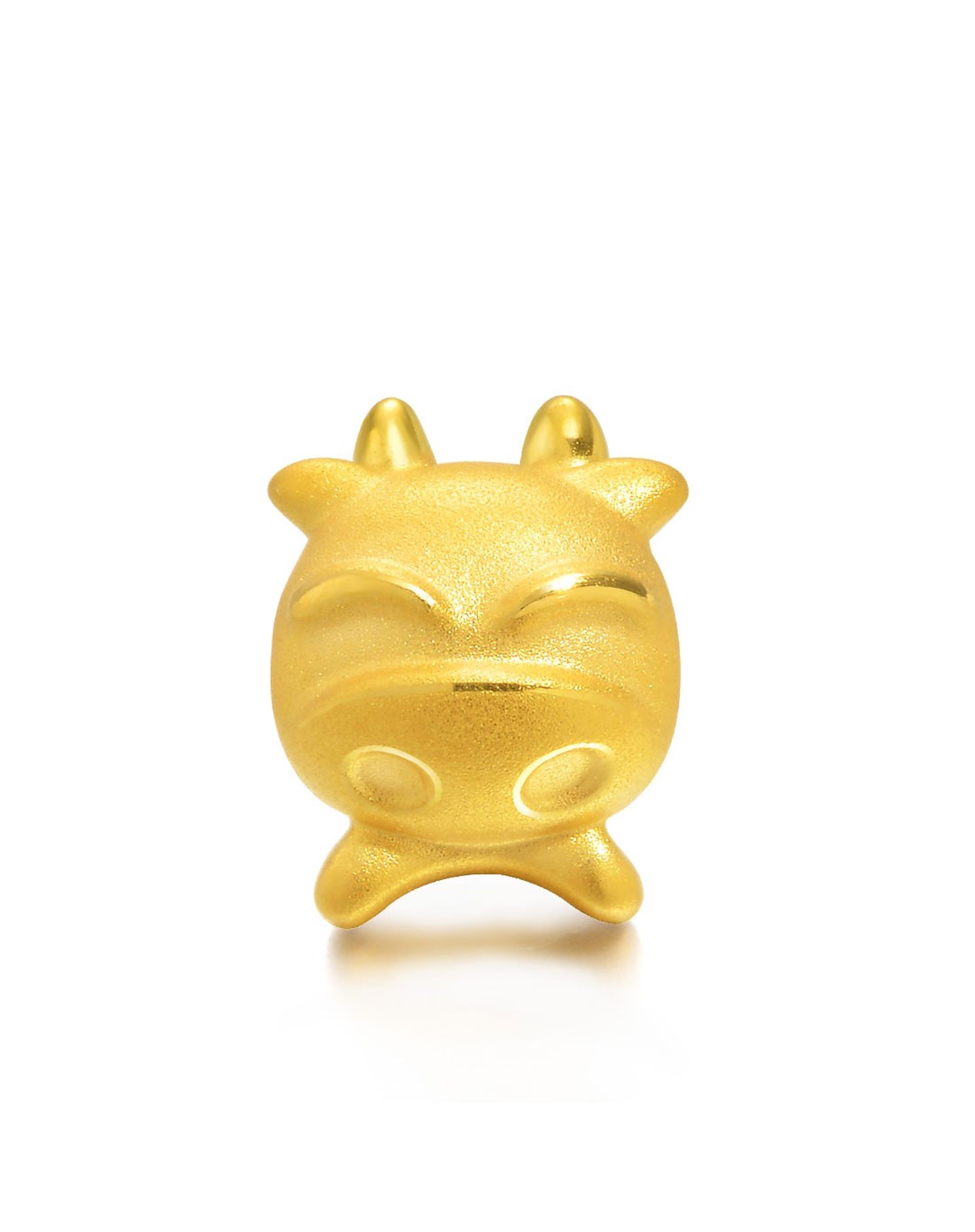 足金charme串珠系列生肖牛转运珠(送17厘米不锈钢红色配绳)