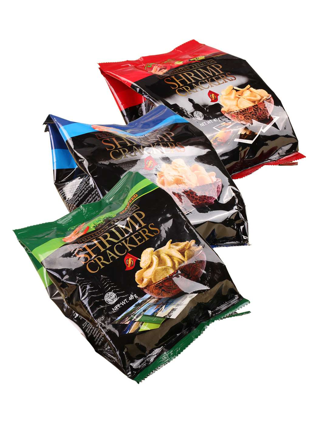 印尼特产 啪啪通 印度尼西亚虾片小份礼包(原味 海苔 冬阴功)