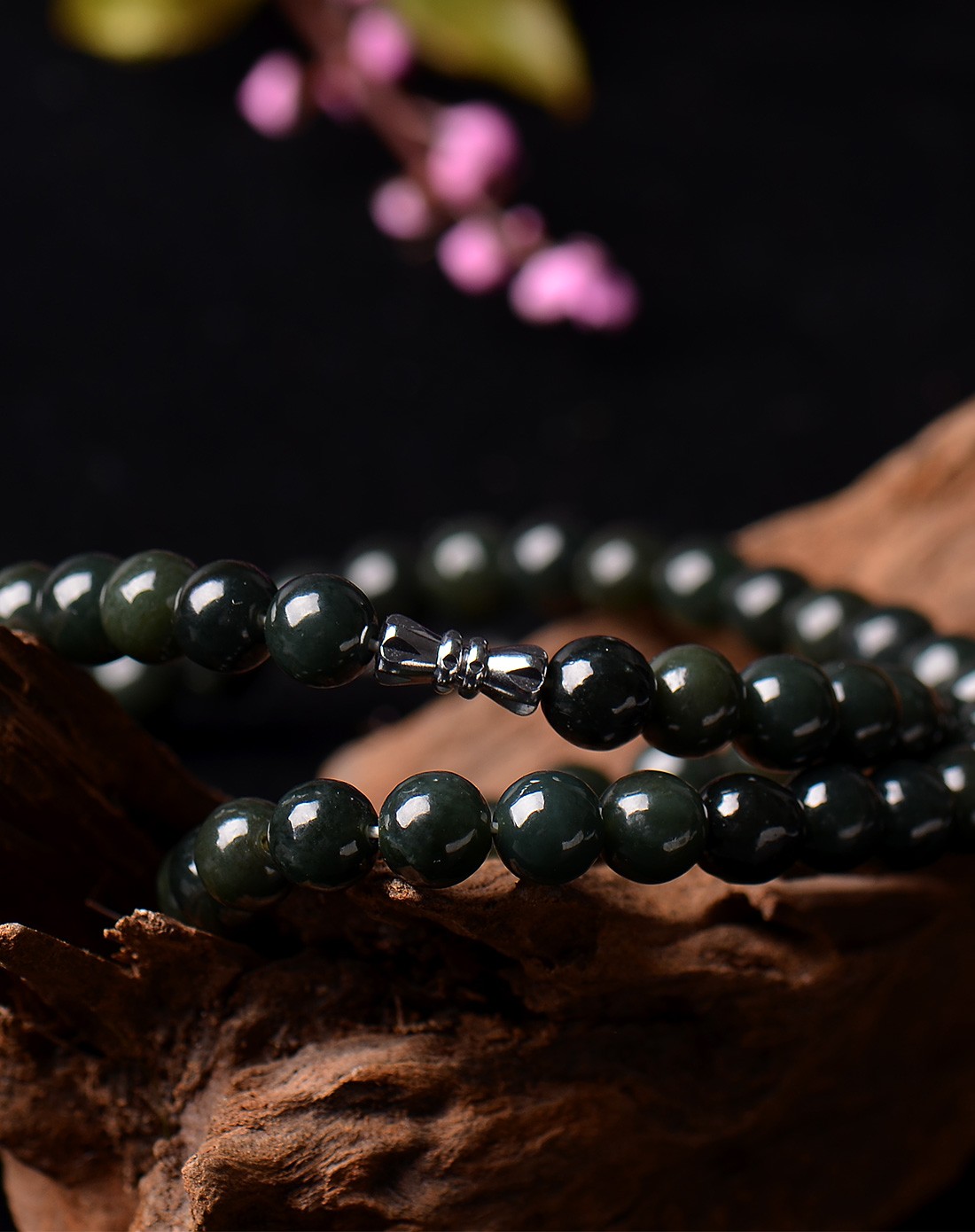 御灵珠宝cnyu翡翠专场-青玉圆珠项链优雅端庄