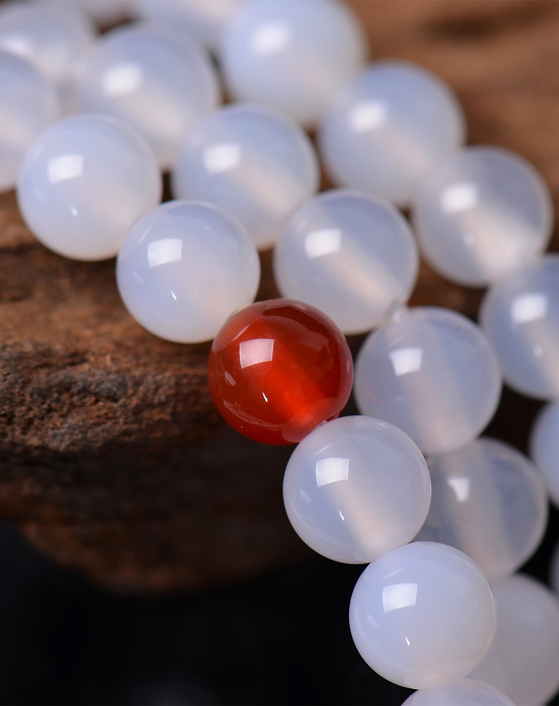 增福白玛瑙108佛珠手链