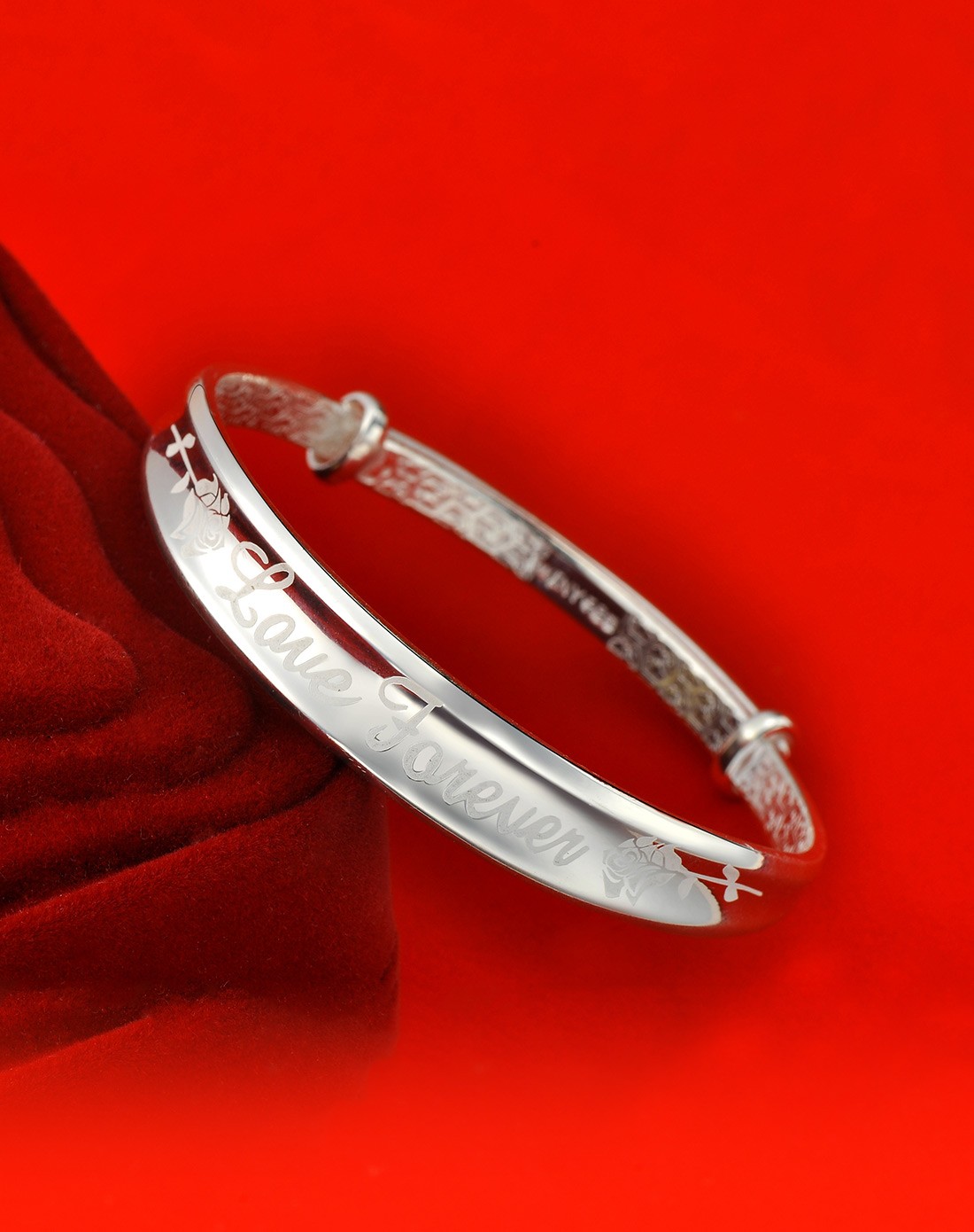 s999千足银手镯 永恒的爱26g(配检测证书)