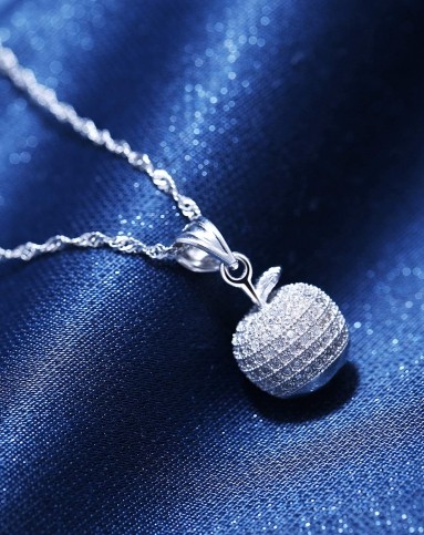 s925纯银项链银苹果