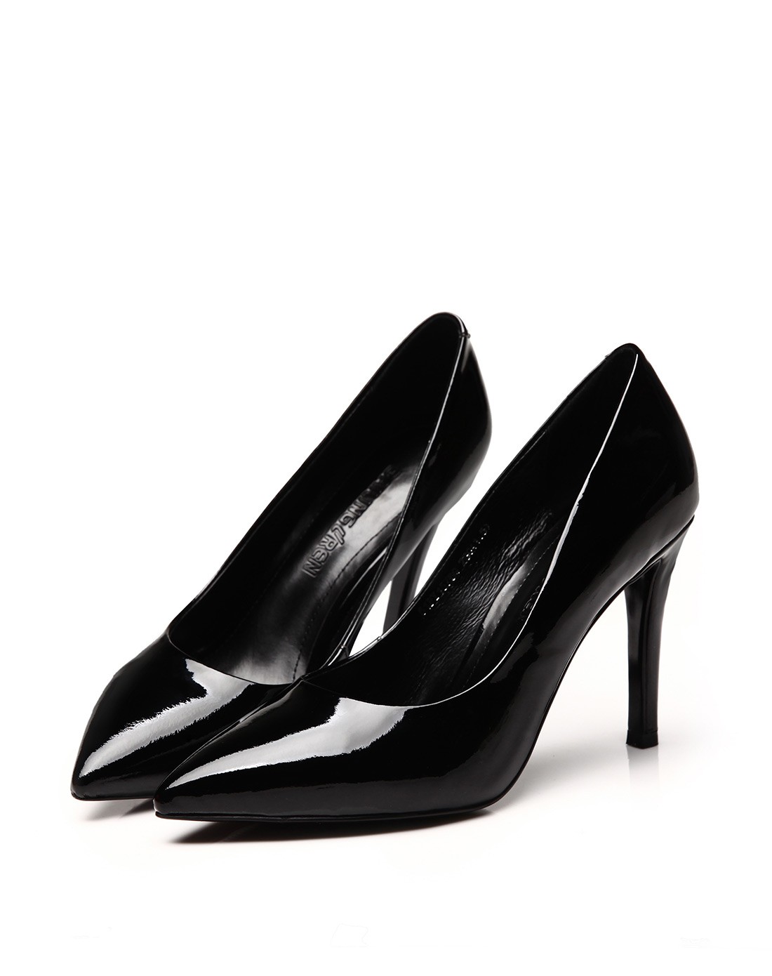 2015春季新款牛漆皮黑色细高跟单鞋