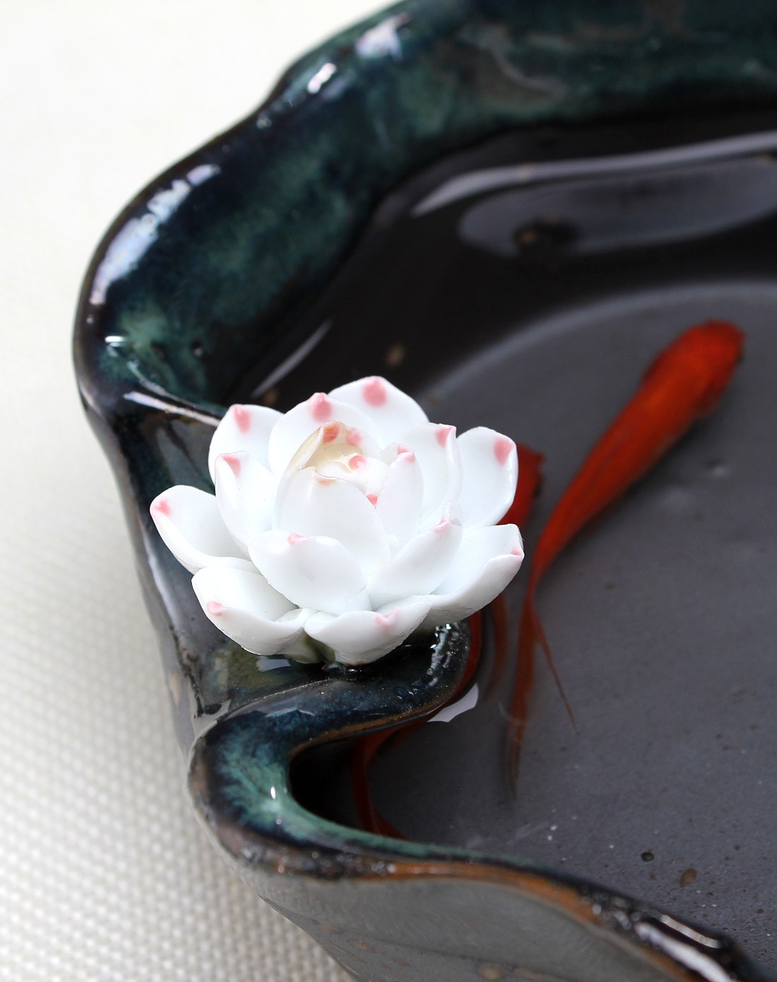 粗陶手工小提花荷花香插花插hq-006