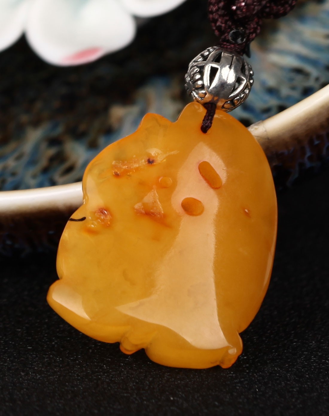 战国风格 老蜜蜡麒麟吊坠