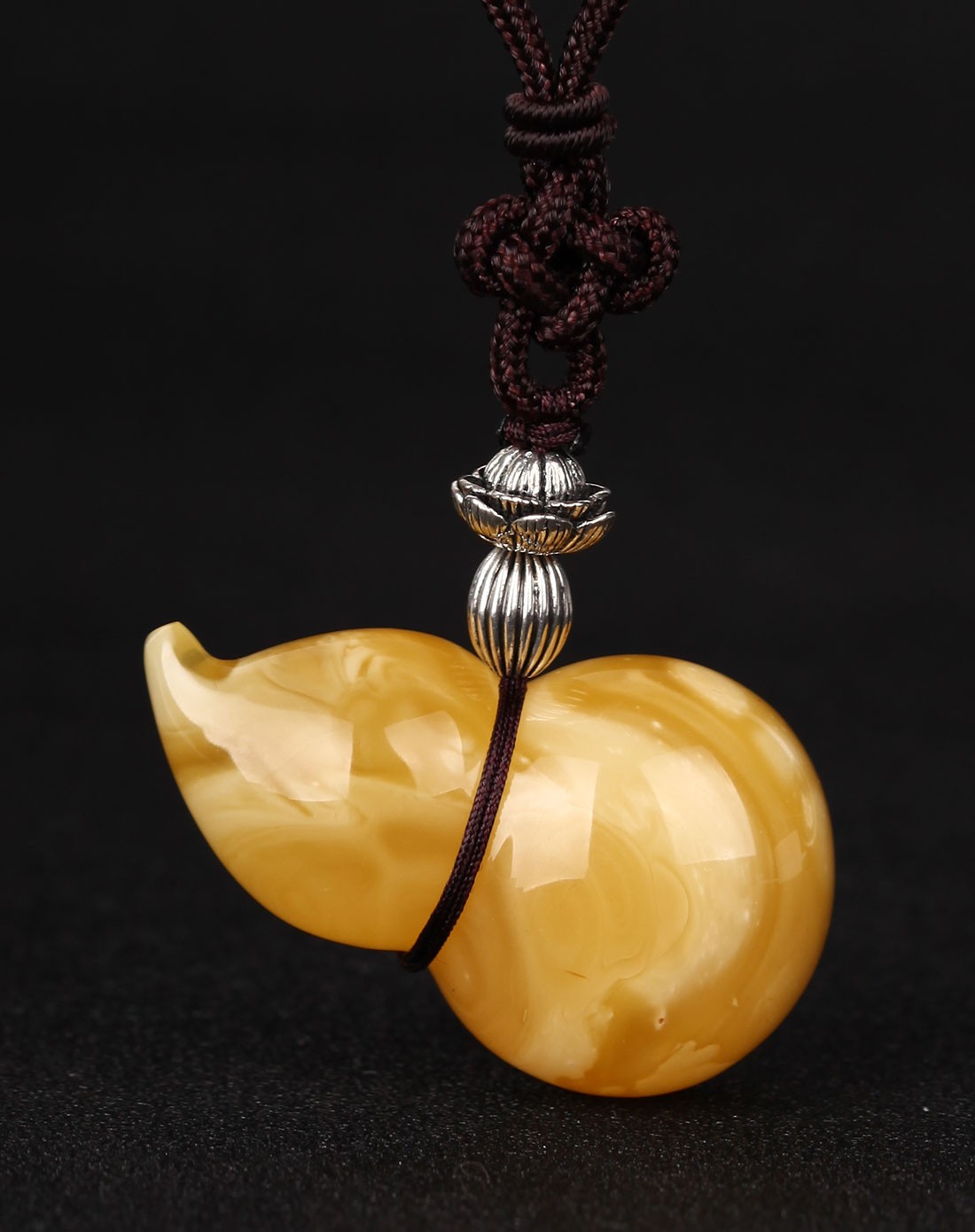 老蜜蜡葫芦福禄白花蜜白蜜吊坠