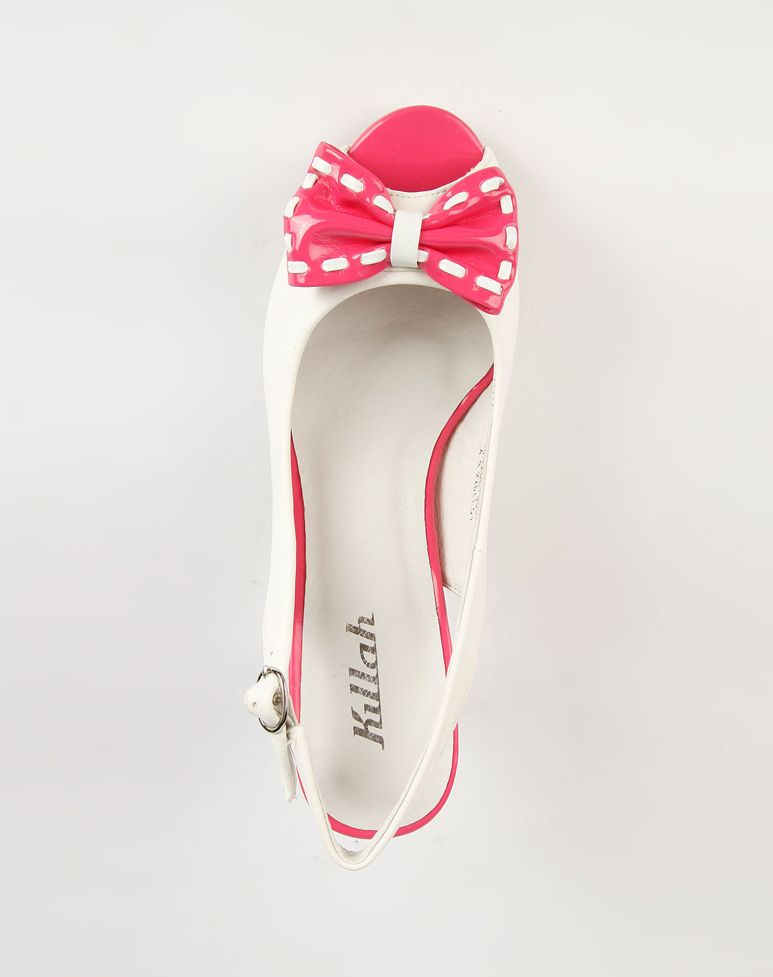 killah 白色蝴蝶结高跟凉鞋