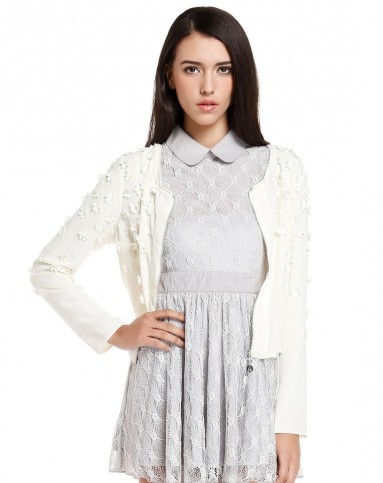 摩高mogao男女装米黄色女装立体订花外套832145020362米黄_唯品会