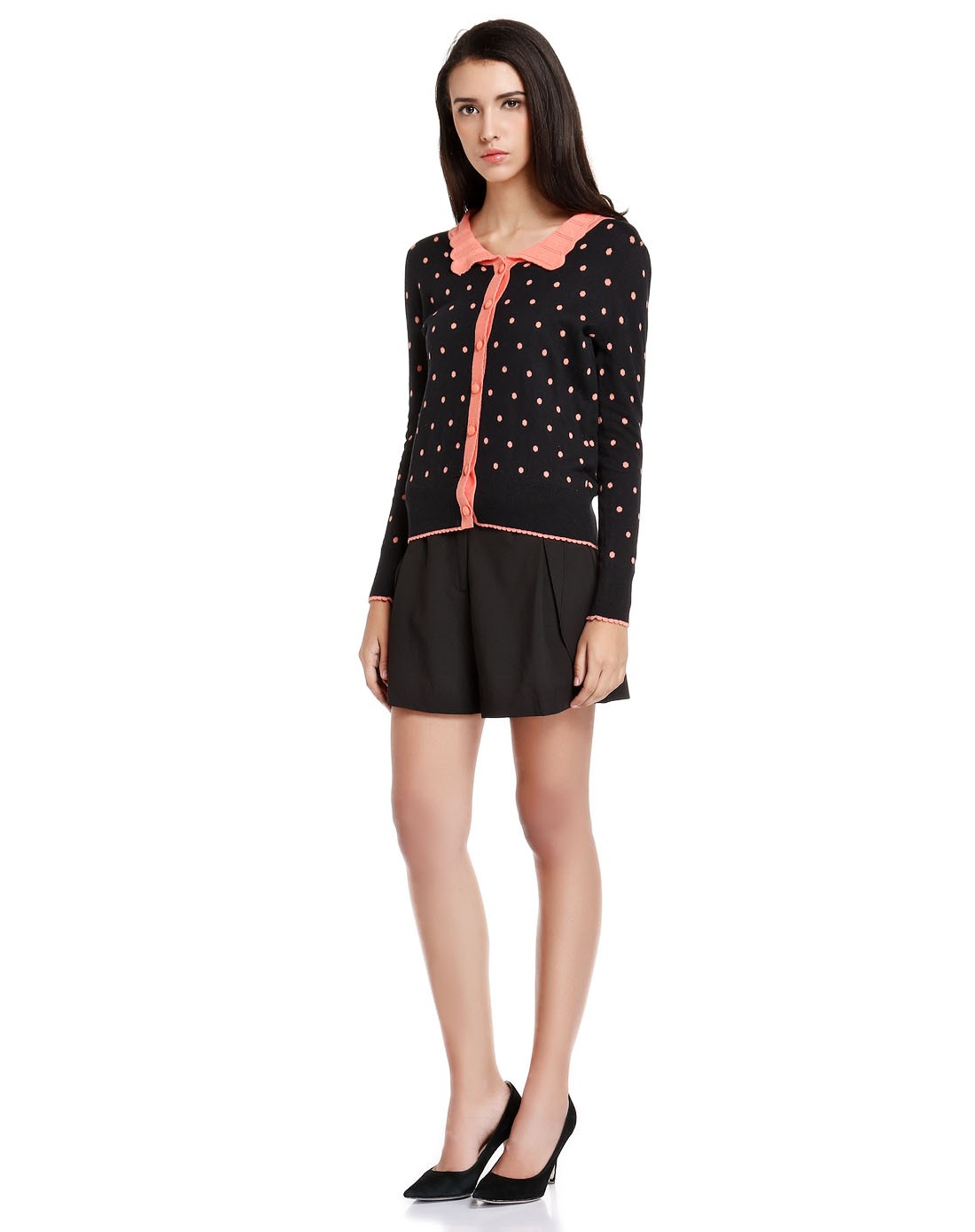 摩高mogao男女装橘粉色女装趣味领型毛衫外套912245034357橘粉色_唯品