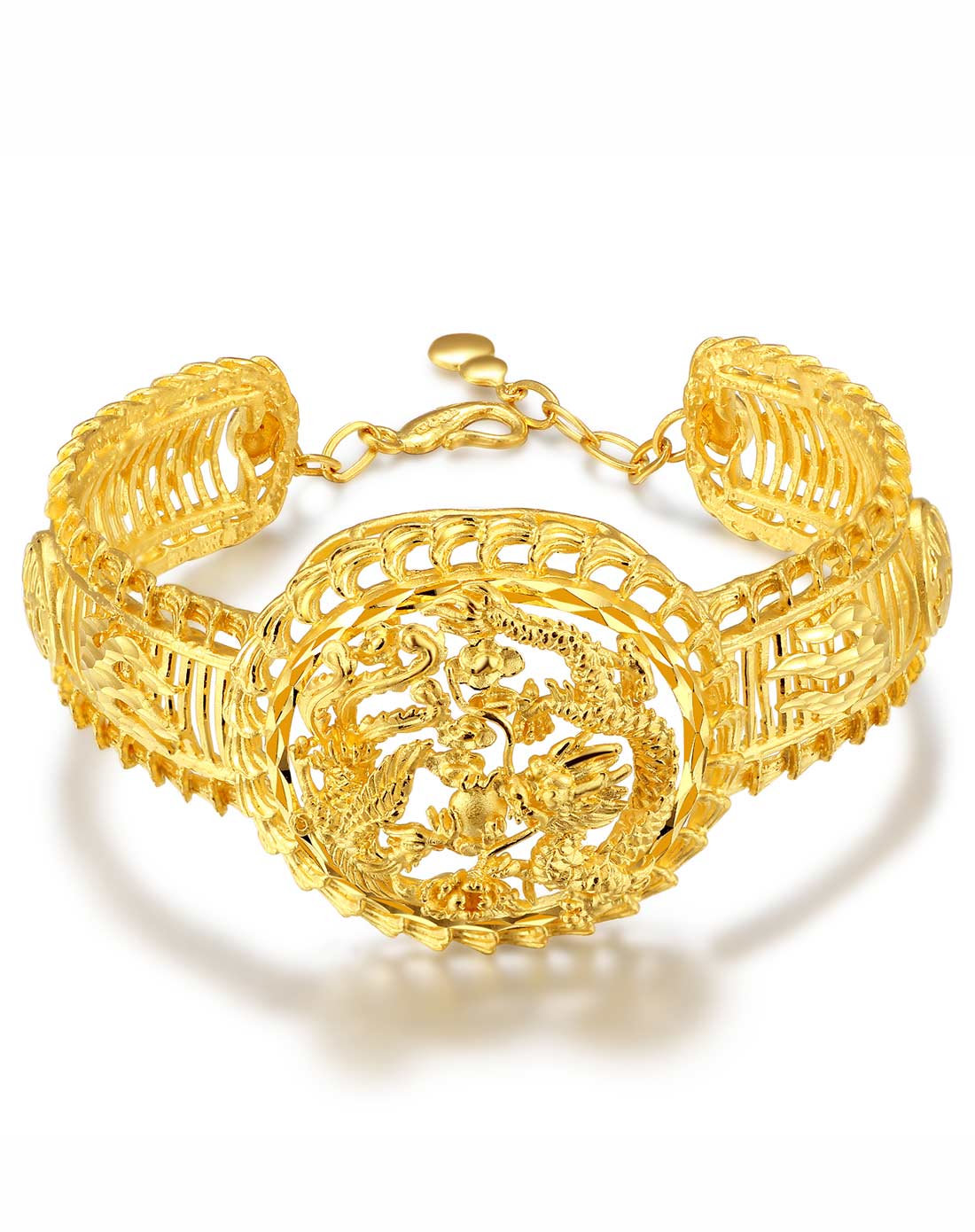 金叶珠宝 足金手镯 龙凤喜良缘49.33g
