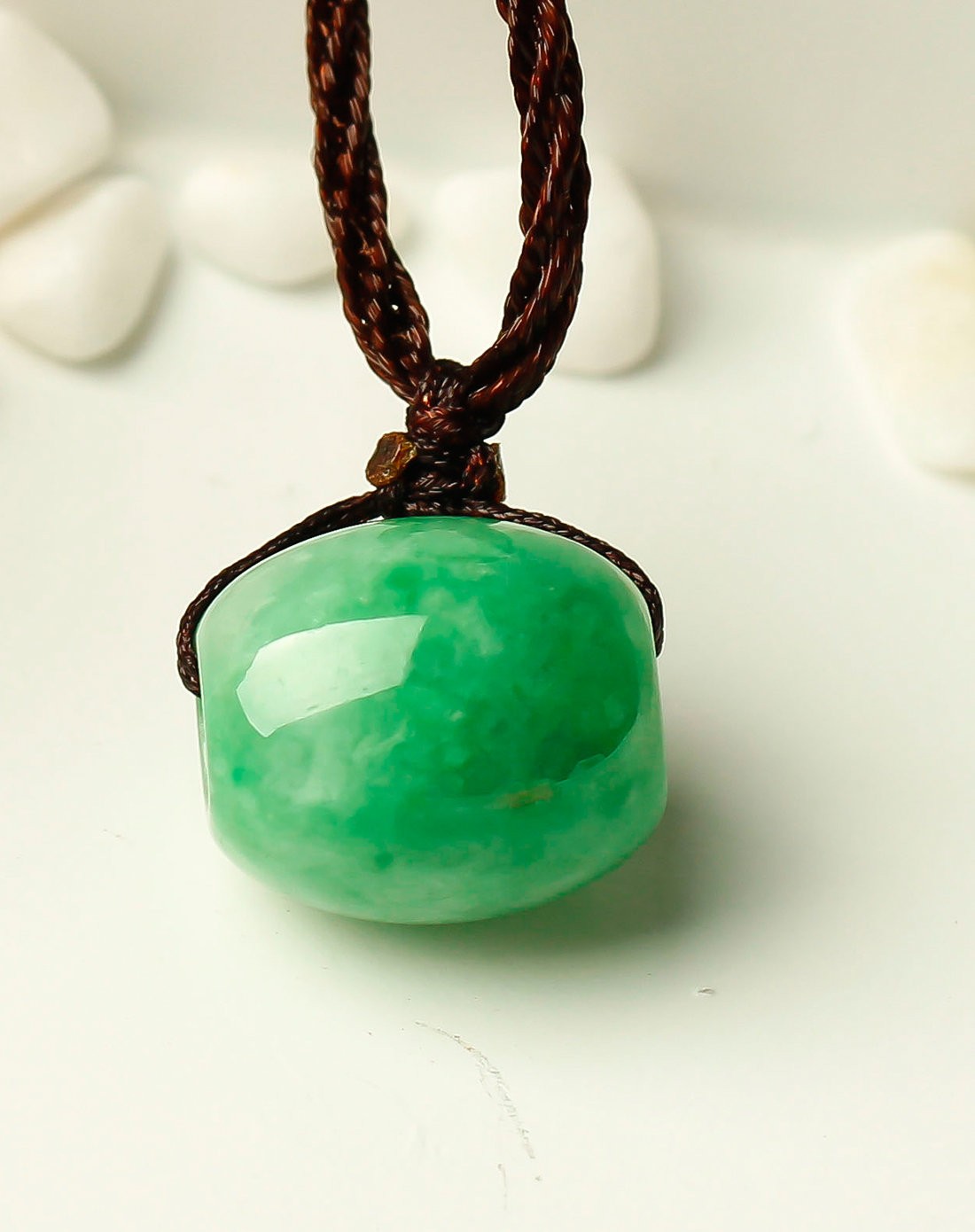 天然翡翠路路通吊坠