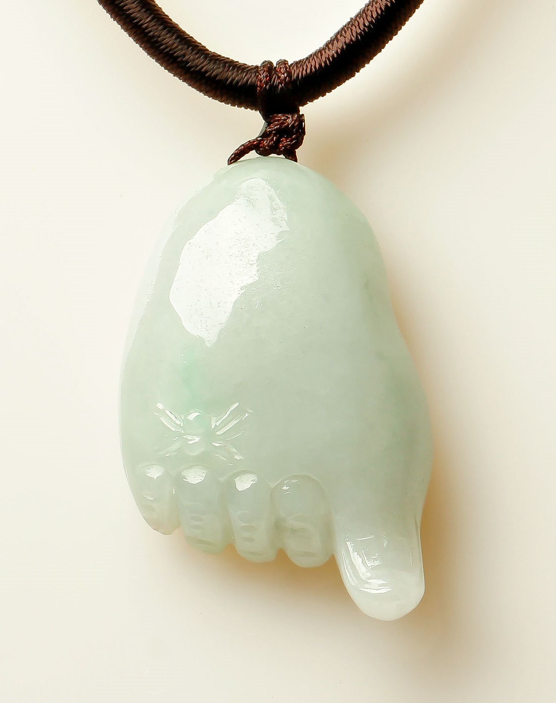 天然翡翠知足常乐吊坠