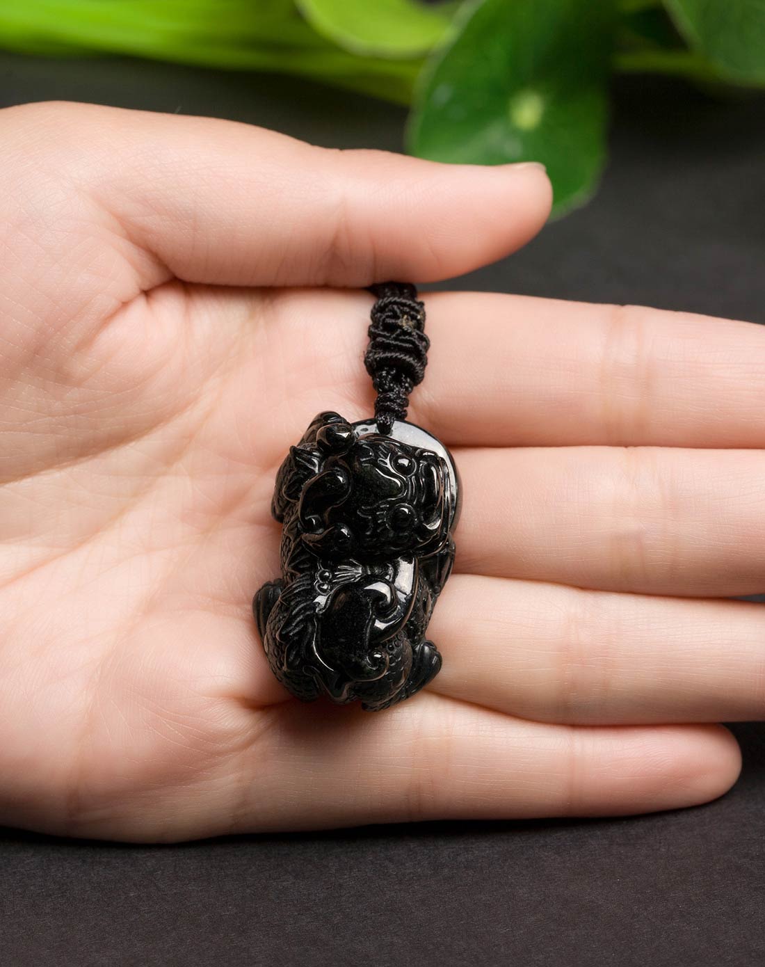 精工黑翡辟邪貔貅 天然翡翠a货挂件(附国检证书)