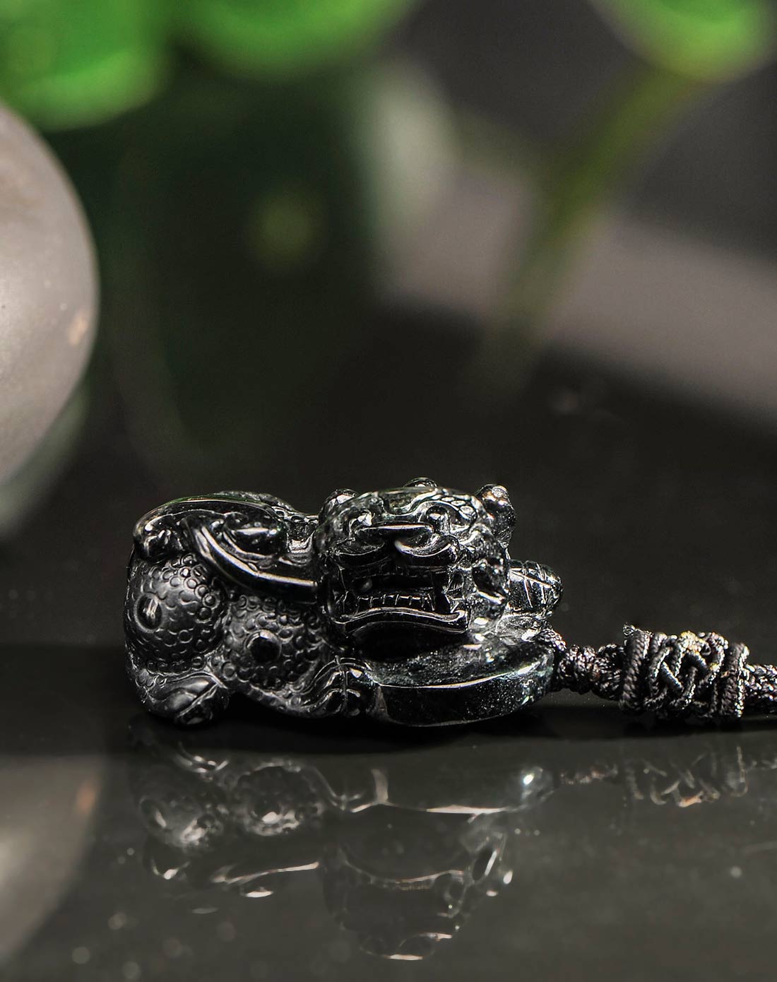 精工黑翡辟邪貔貅 天然翡翠a货挂件(附国检证书)