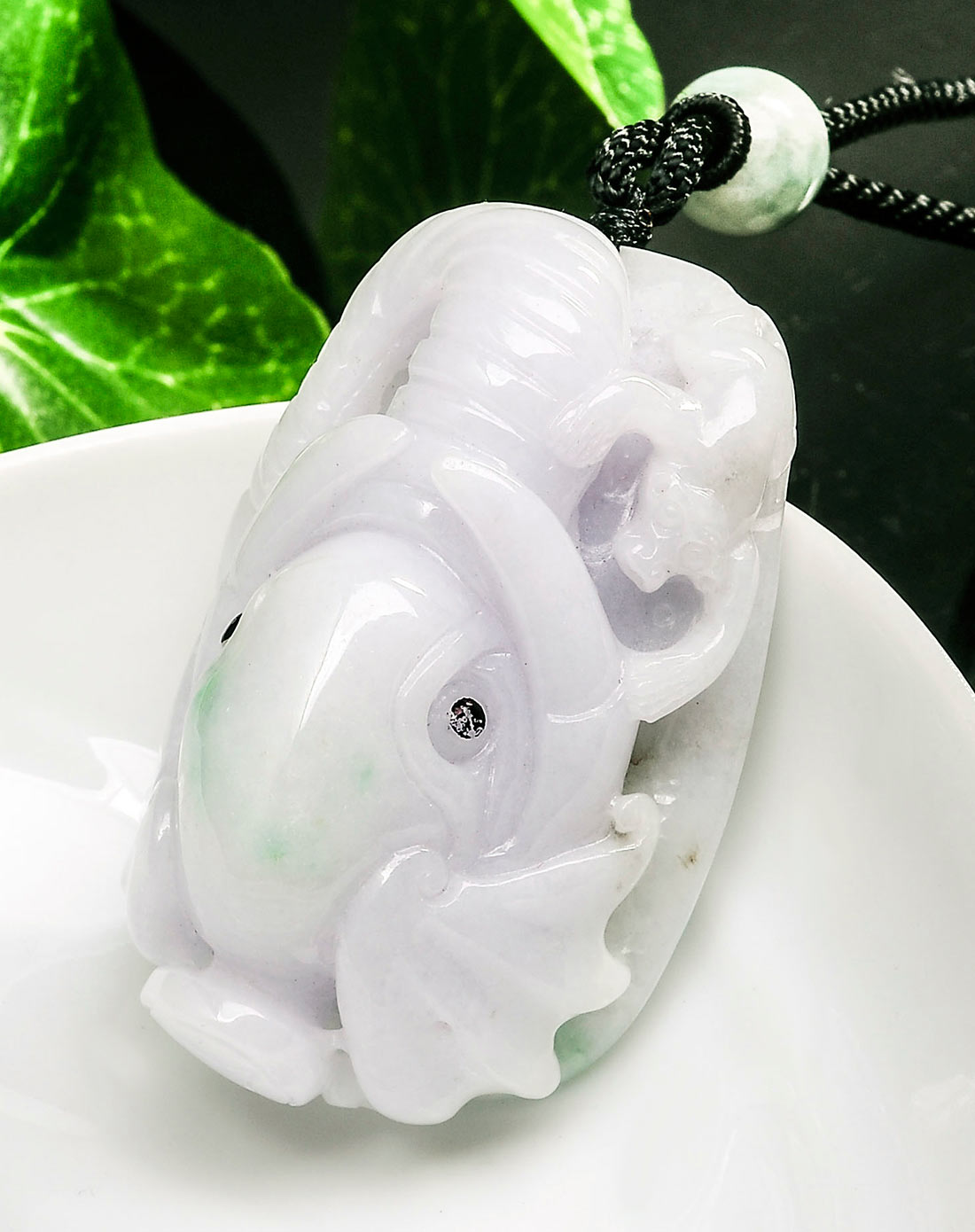 精雕糯种浅紫飘翠万象更新 天然a货翡翠挂件(附国检证书)