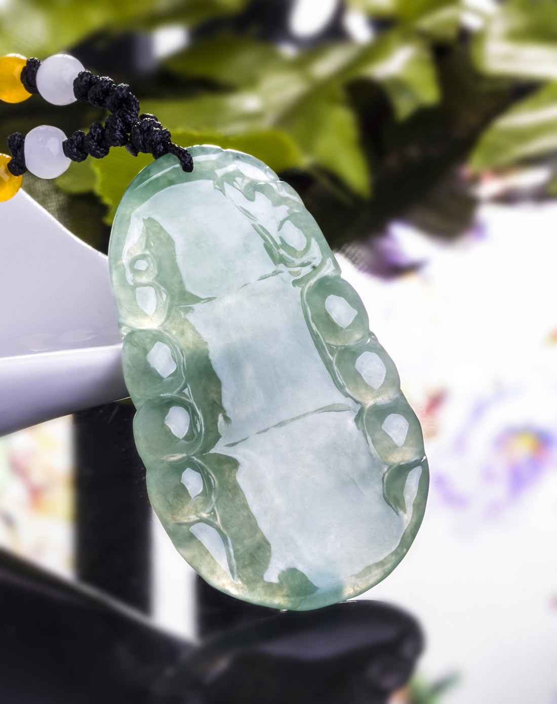 冰糯老油青满色饱满节节高 天然a货翡翠挂件(附国检证书)