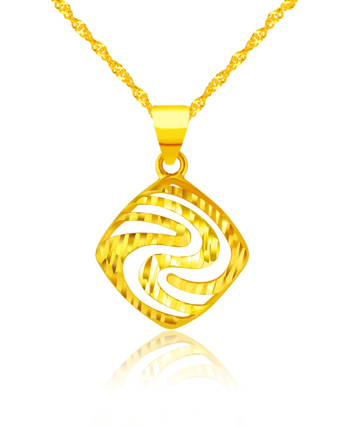 黄18k金吊坠爱河(0.68克)