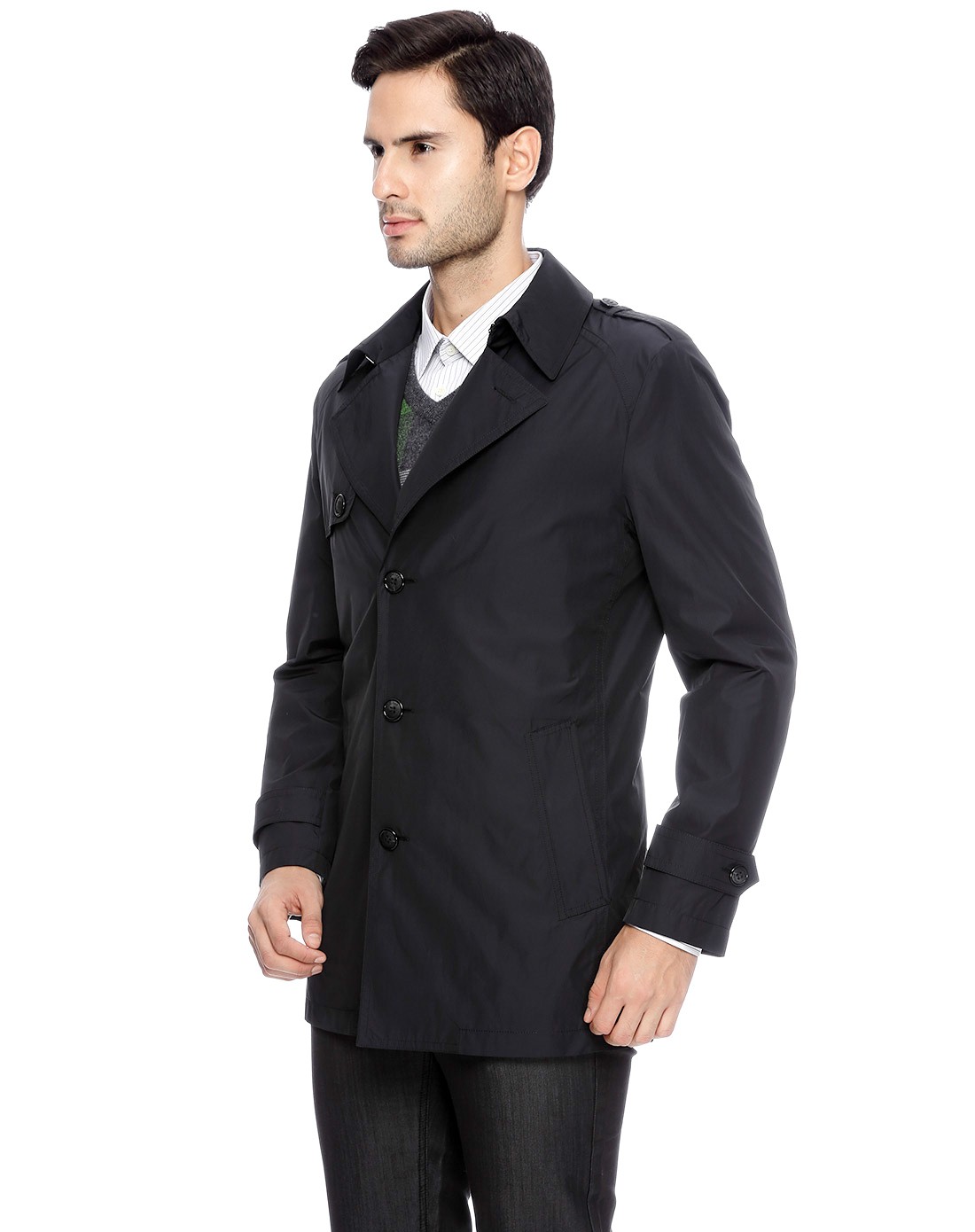 男装中黑风衣