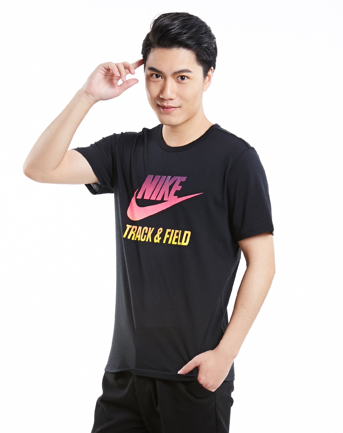 耐克nike新品男女混合专场-男款黑色运动休闲系列休闲舒适短袖t恤