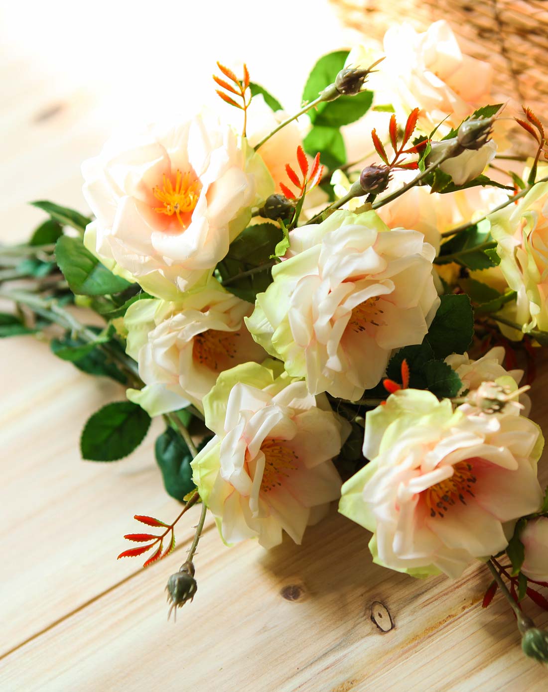 高仿真法国野蔷薇花艺