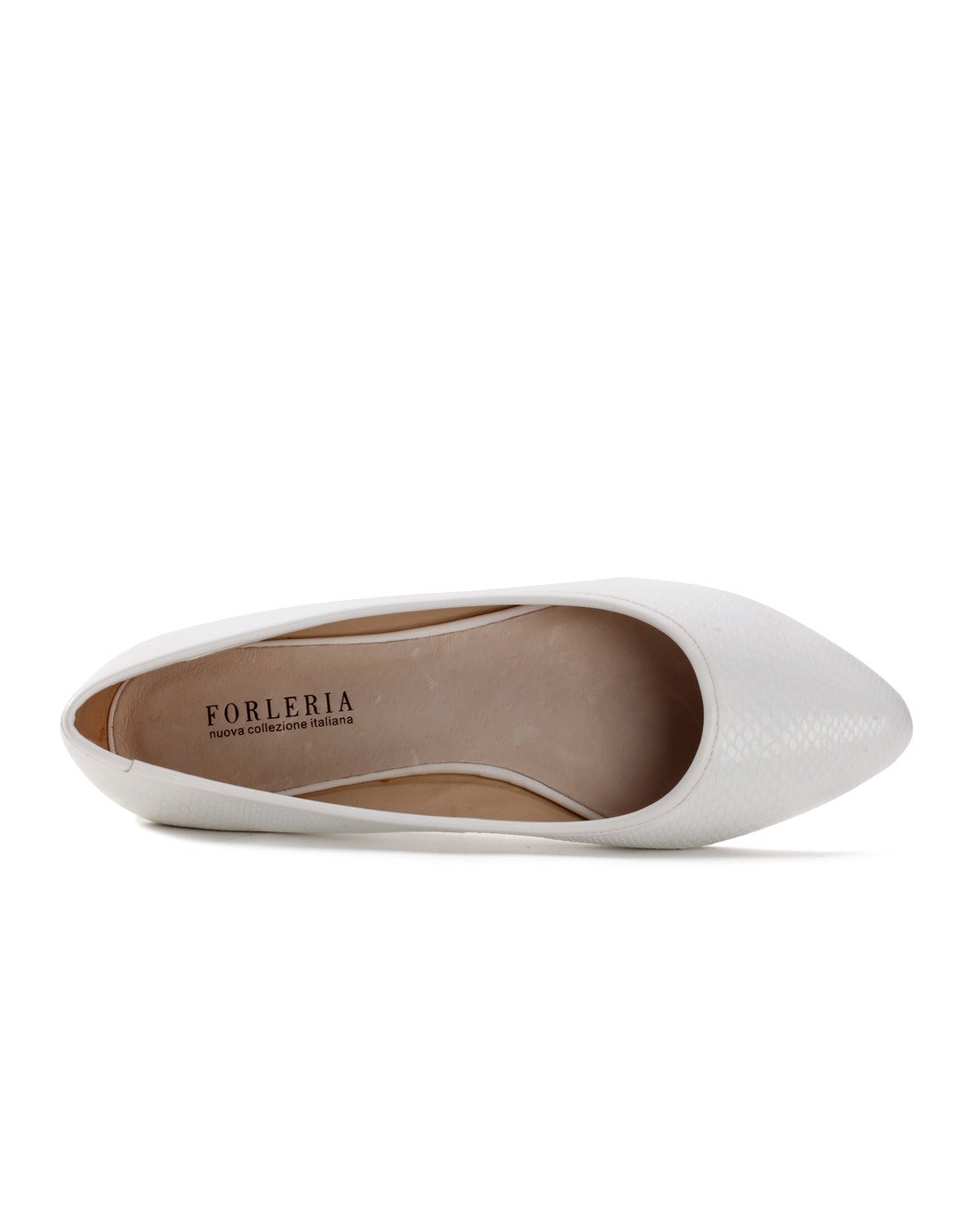 forleria 白色压纹羊皮舒适女单鞋