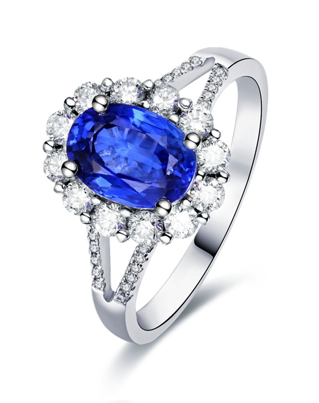 168克拉蓝宝石女戒