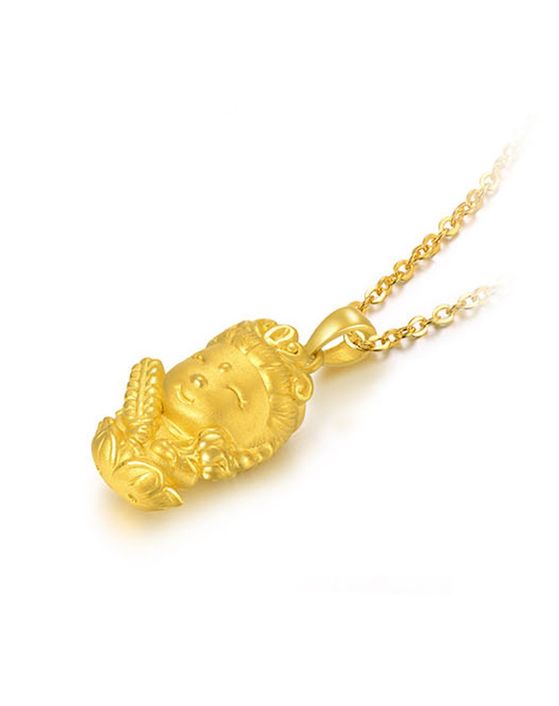 中国黄金珠宝专场-千足金硬金生肖牛虎守护神-虚空藏菩萨挂件