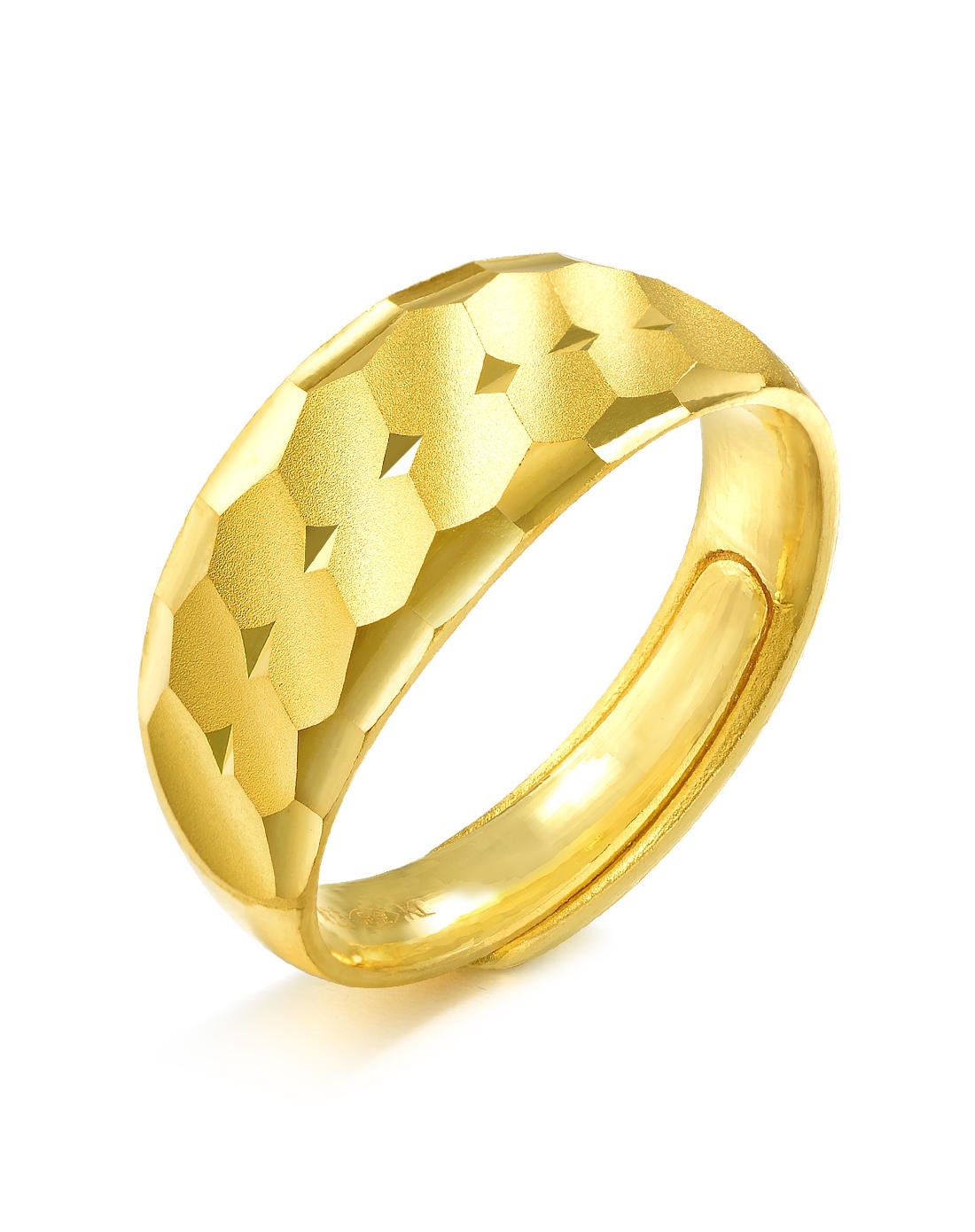 [新品] 足金蛇肚车花戒指 8.33克