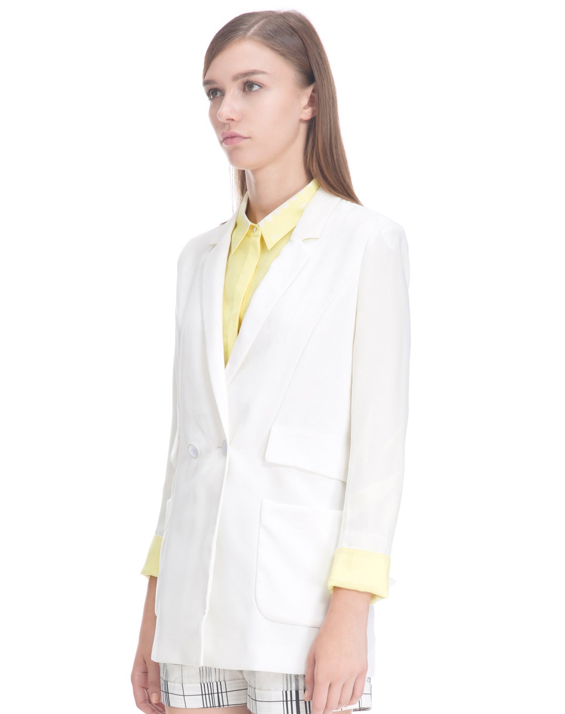 米白色时尚百搭西装