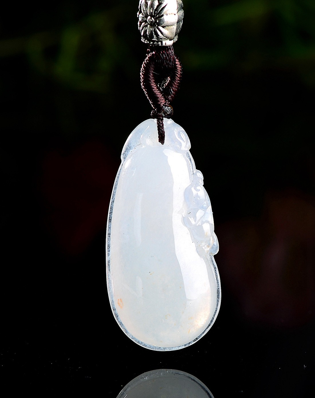 金万年kimani玉器专场a货翡翠冰种莹白水润饱满多子多福吊坠kf1504356